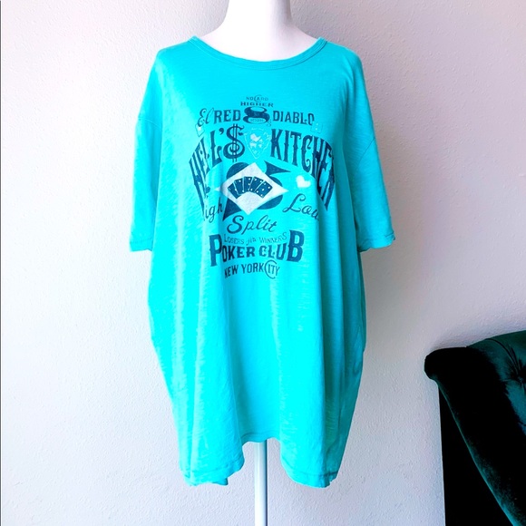 Lucky Brand Turquoise Graphic Tee - Picture 1 of 3